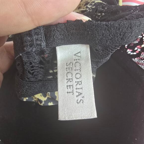 Victoria's Secret Vintage‎ Lace Leopard Animal Print Pushup Babydoll Chemise 36C - Picture 5 of 6